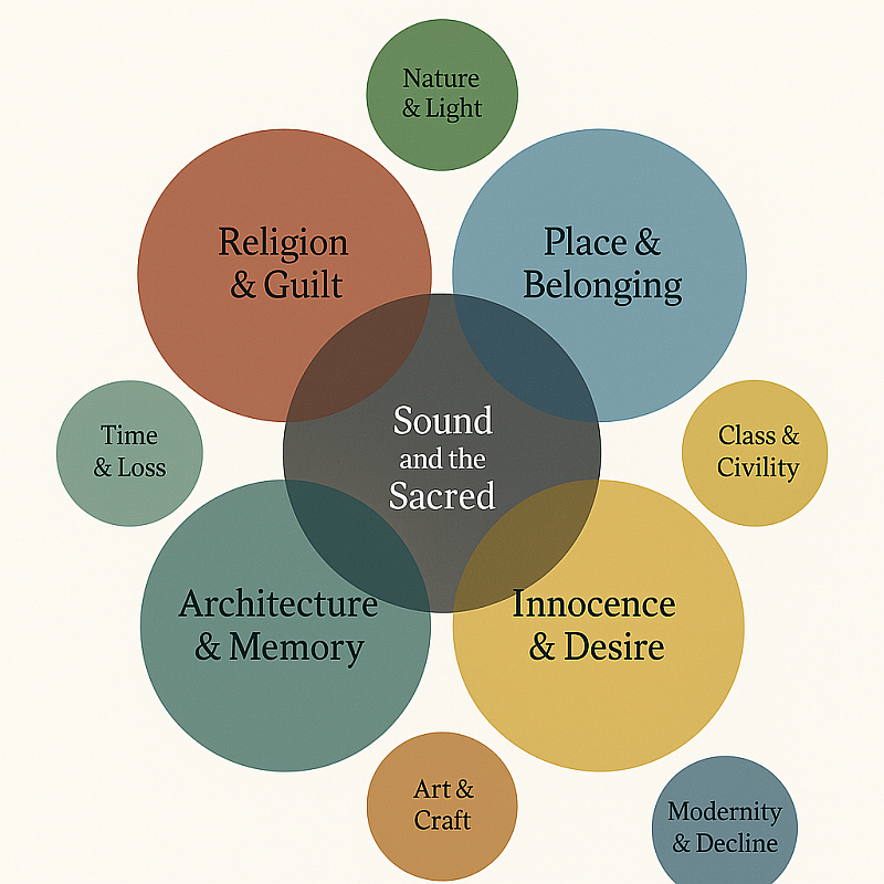Venn diagram showing overlapping semantic fields in John Betjeman’s Summoned by Bells
